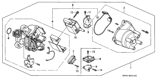 1994 Honda Accord 5 Door EX KA 5MT Distributor (Hitachi) Diagram