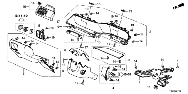 2017 Honda Accord Instrument Panel Garnish (Driver Side) Diagram