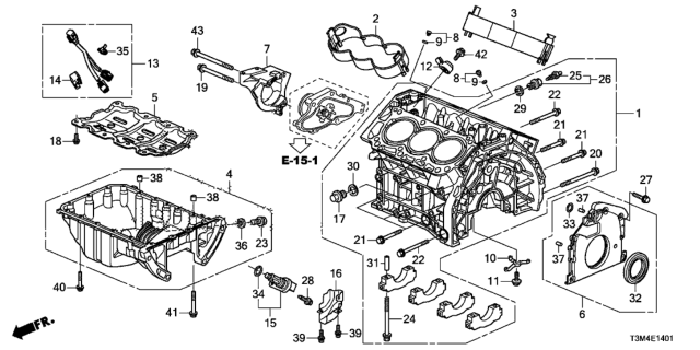 2017 Honda Accord Cylinder Block - Oil Pan (V6) Diagram