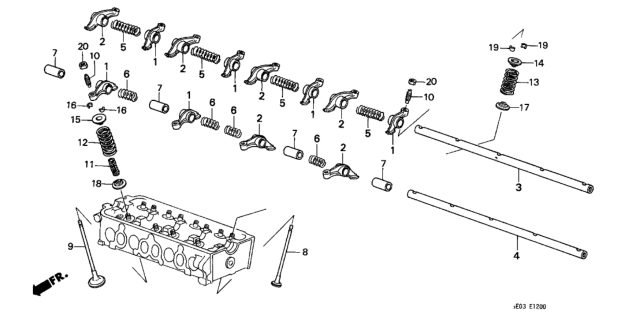 1989 Honda Accord Spring, Valve (Chuo Hatsujo) Diagram for 14762-PK1-014