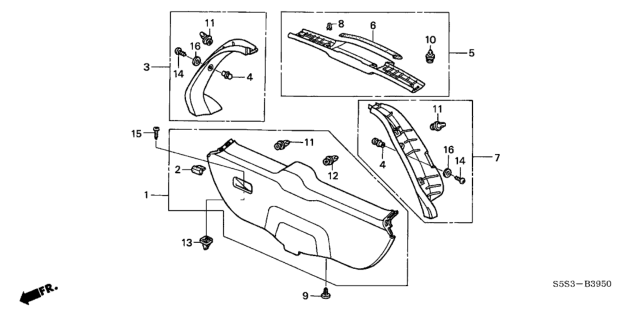 2004 Honda Civic Tailgate Lining Diagram