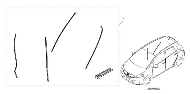 2018 Honda Fit Door Edge Guard Diagram