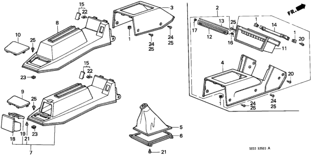 1988 Honda Accord Console Diagram