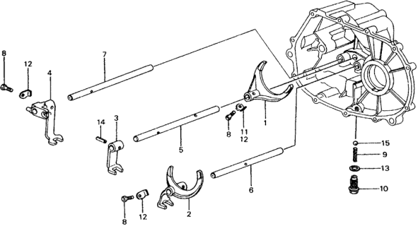 1976 Honda Civic MT Shift Fork Diagram