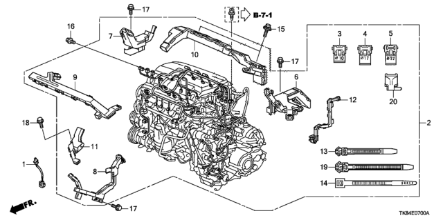 2011 Honda Odyssey Wire Harness, Engine Diagram for 32110-RV0-A50