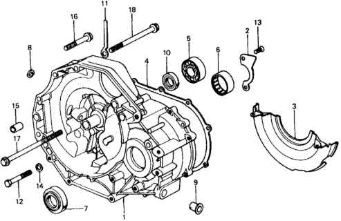 1977 Honda Civic 5 Door ** KA 4MT MT Clutch Housing Diagram