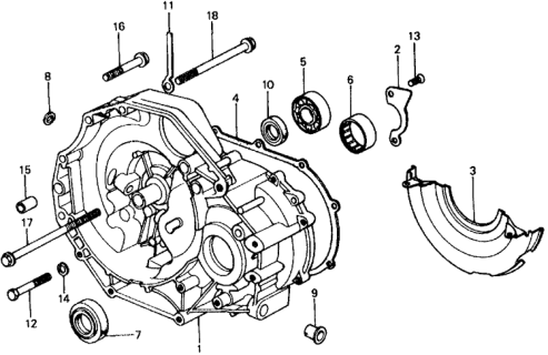 1975 Honda Civic MT Clutch Housing Diagram