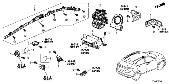 2021 Honda HR-V SRS Unit Diagram