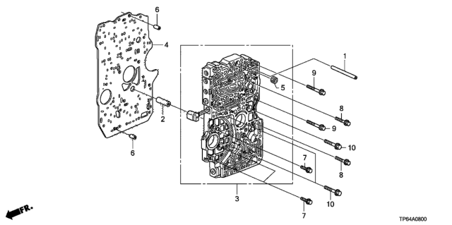 2012 Honda Crosstour AT Main Valve Body (V6) Diagram