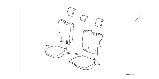 2017 Honda Fit 2nd Row Seat Cover Diagram