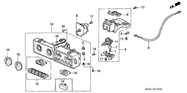 1994 Honda Accord 2 Door LX (ABS) KA 4AT Heater Control Diagram
