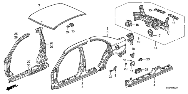 2005 Honda Civic Lid, Fuel Filler Diagram for 63910-S5A-E01ZZ