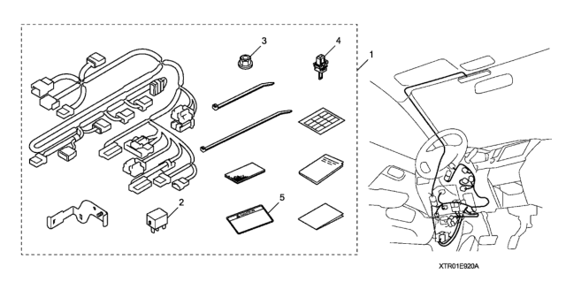 2013 Honda Civic 2 Door EX-L KA 5AT Engine Remote Starter Attachment Diagram