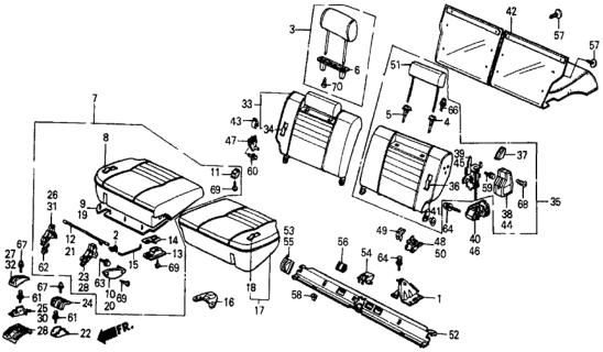 1985 Honda Civic Knob, RR. Seat Cushion Lock *NH1L* (BLACK) Diagram for 78191-SB6-961ZJ