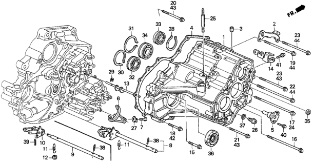 1993 Honda Del Sol Case, Transmission Diagram for 21211-P24-J00