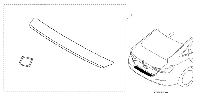 2020 Honda Insight Rear Bumper Protector Diagram