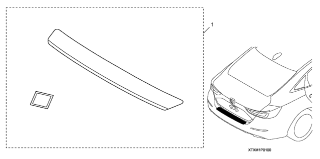 2019 Honda Insight Rear Bumper Protector Diagram