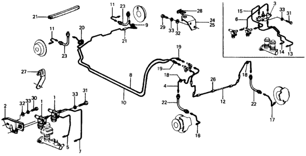 1977 Honda Civic 3 Door ** (1500) KL HMT Brake Hose - Brake Pipe Diagram