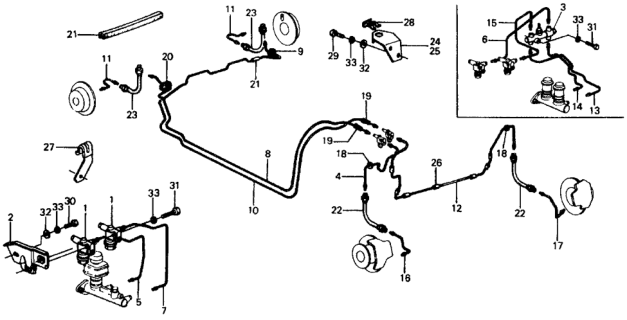 1975 Honda Civic Pipe F, Brake Diagram for 46360-657-670