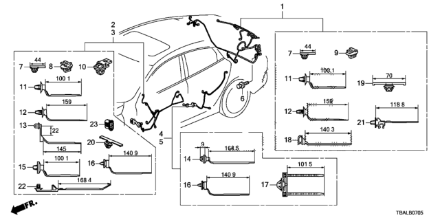 2020 Honda Civic WIRE HARNESS, PASSENGER DOOR Diagram for 32752-TEG-A11