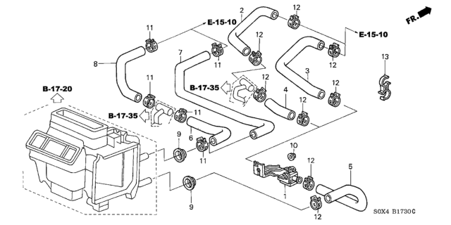 2001 Honda Odyssey 5 Door EX (NAVIGATION) KA 4AT Water Valve Diagram