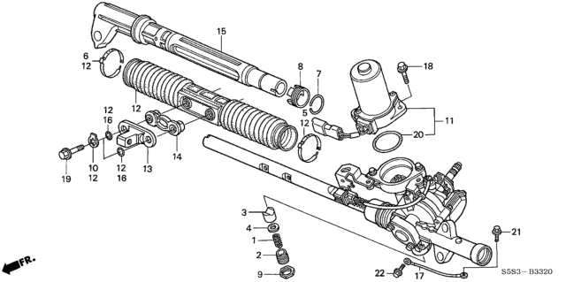 2003 Honda Civic 3 Door SI KA 5MT P.S. Gear Box Components (EPS) Diagram