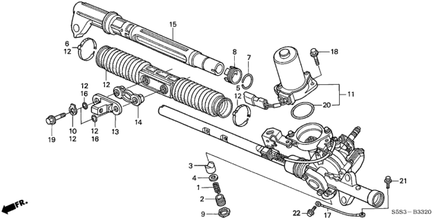 2002 Honda Civic Motor Diagram for 53602-S5T-G01