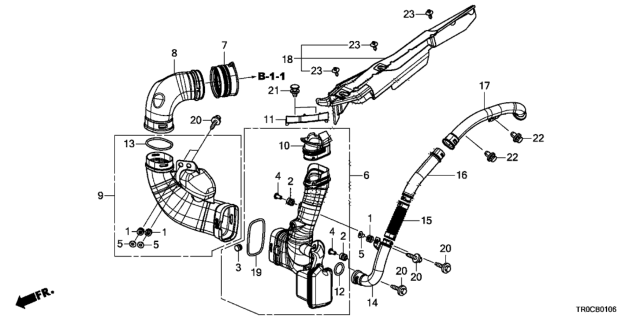 2015 Honda Civic Cover Assy., Air In. Diagram for 17265-RX0-A00