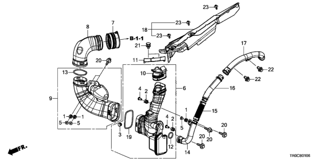 2015 Honda Civic Ring, Seal Diagram for 17257-RBB-A00