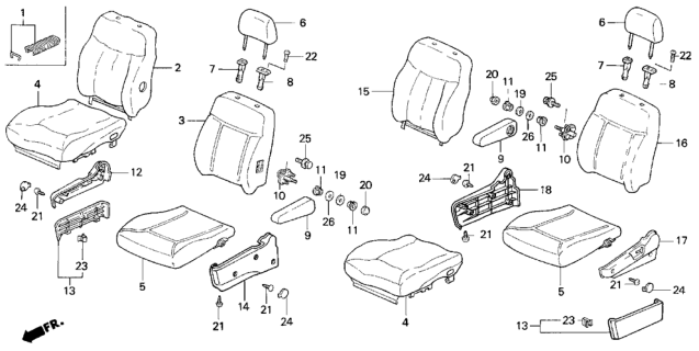 1998 Honda Odyssey Cover, R. Center Seat *NH293L* (SEAGULL GRAY) Diagram for 81315-SX0-A10ZE