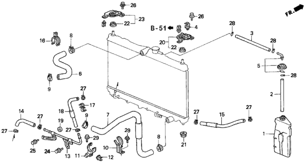 1992 Honda Prelude Hose, Water (Lower) Diagram for 19502-P14-A00
