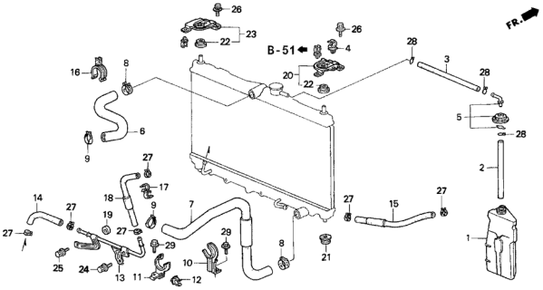 1996 Honda Prelude Radiator Hose Diagram