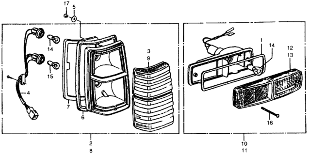 1979 Honda Civic 2 Door ** (1200) ** 4MT Rear Combination Light Diagram