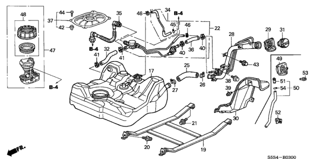 2005 Honda Civic Band, Fuel Tank Mounting Diagram for 17521-S5A-931