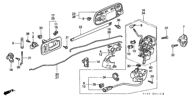 1998 Honda CR-V Protector, RR. Door Diagram for 72639-S10-A01