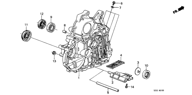 1986 Honda Accord AT Torque Converter Housing Diagram