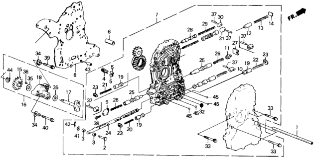 1990 Honda Prelude 2 Door 2.0S KA 4AT AT Main Valve Body Diagram