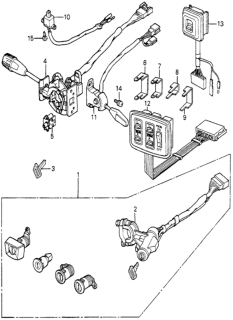 1981 Honda Accord Lock Set, Cylinder Diagram for 35010-689-673