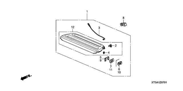 2018 Honda Fit 5 Door LX (SENSING) KA CVT Cargo Cover Diagram 1