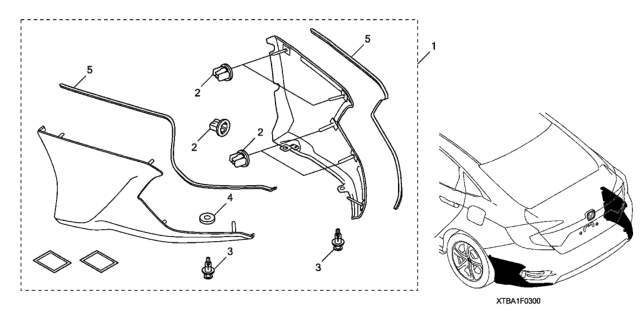 2016 Honda Civic Spoiler - Rear Underbody Diagram