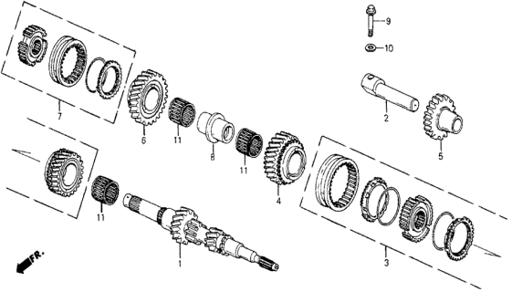 1985 Honda Civic MT Mainshaft Diagram