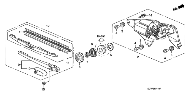 2008 Honda Element 5 Door LX (2WD) KA 5MT Rear Wiper Diagram