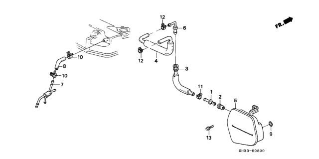 1991 Honda Civic 3 Door SI KA 5MT Breather Chamber Diagram