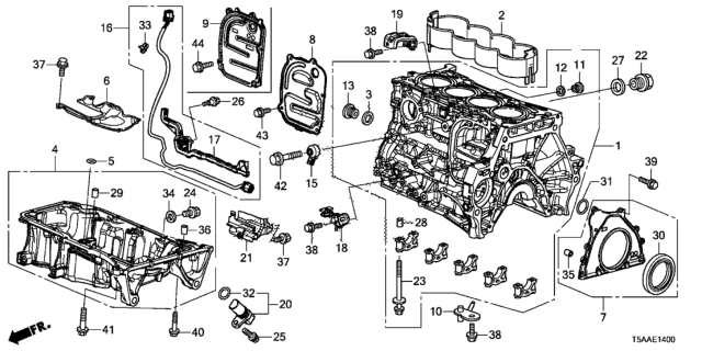 2020 Honda Fit Cylinder Block - Oil Pan Diagram