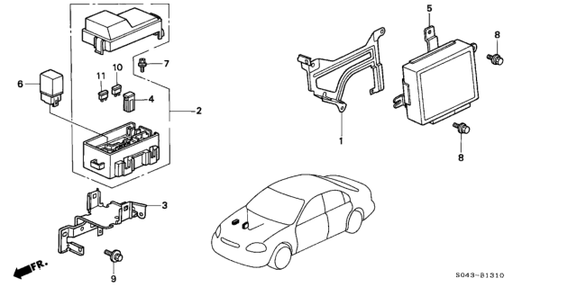 1996 Honda Civic ABS Unit Diagram for 39790-S04-G01