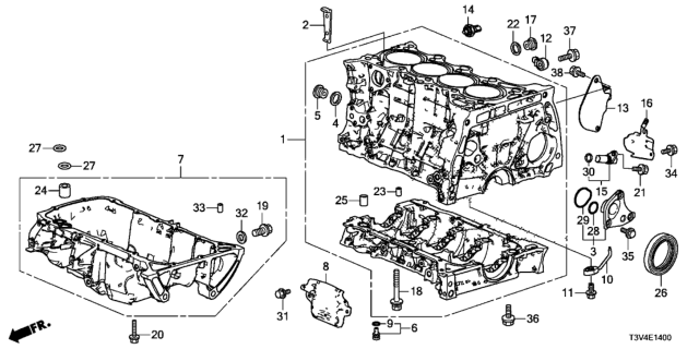 2014 Honda Accord O-Ring (24.4X3.1) (Arai) Diagram for 91304-5K0-A01