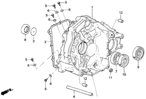1984 Honda Civic 4 Door GL KA 3AT AT Torque Converter Housing Diagram