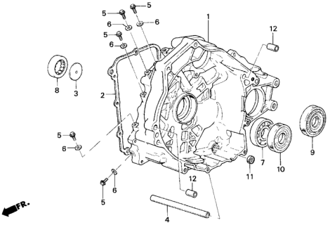 1984 Honda Civic AT Torque Converter Housing Diagram