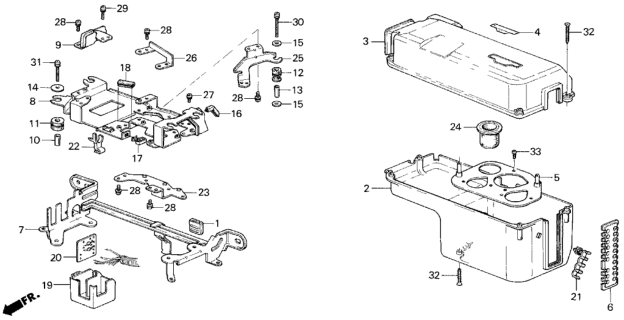 1984 Honda Civic 4 Door GL KA 5MT Control Box Cover Diagram 1