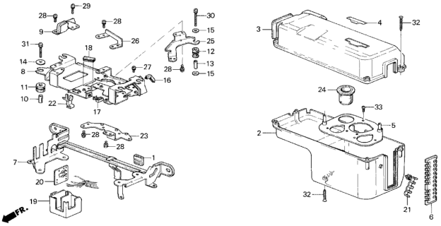 1985 Honda Civic Control Box Cover Diagram